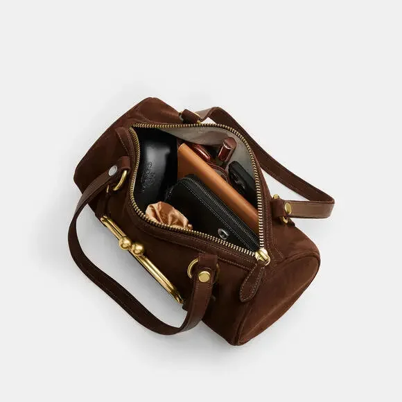 Coach Kisslock Barrel Bag in Chocolate - Picture 2 of 8